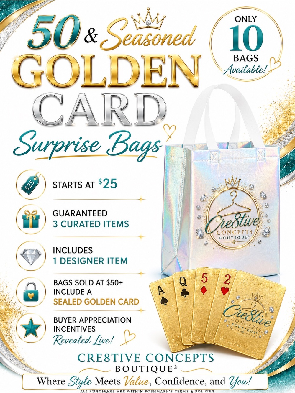 6/27- 50 & Seasoned Golden Card Surprise Bags